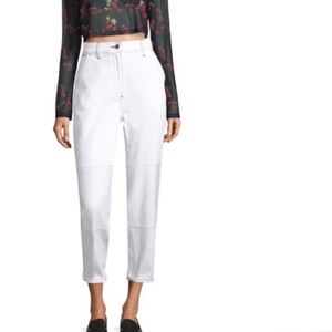 Public School Pamela Boyfriend Oversized High Rise Denim Jeans in White NWT